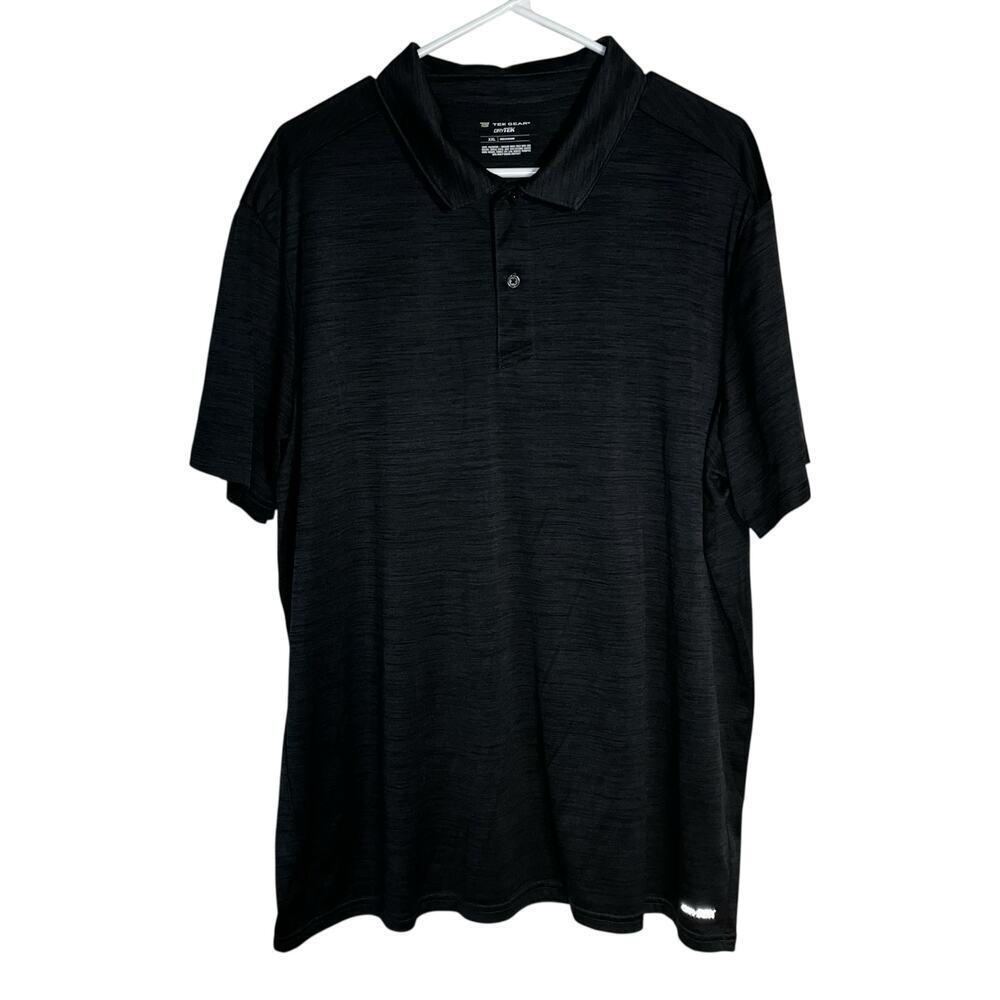 Tek Gear DryTek Black Heather Polo Shirt Performance Golf Top Men’s XXL